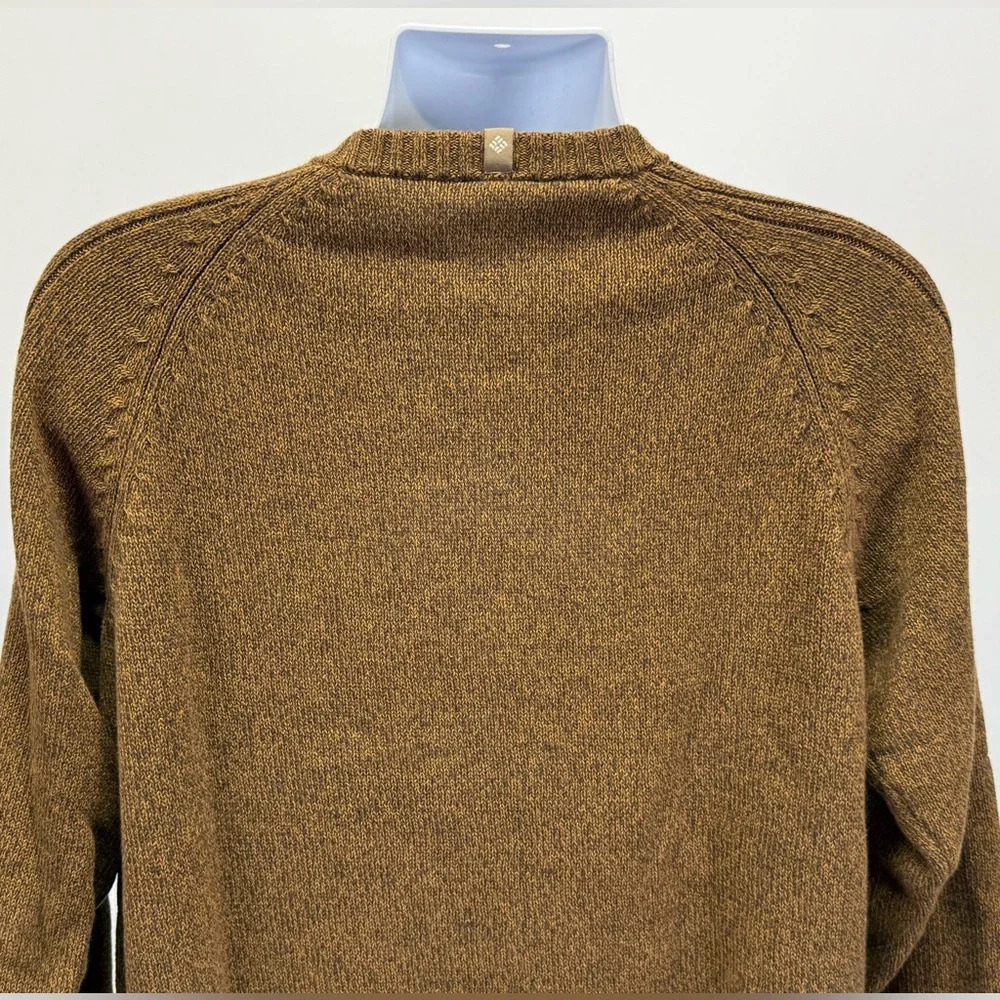 COLUMBIA Men’s brown heather V neck sweater size L - Picture 4 of 12